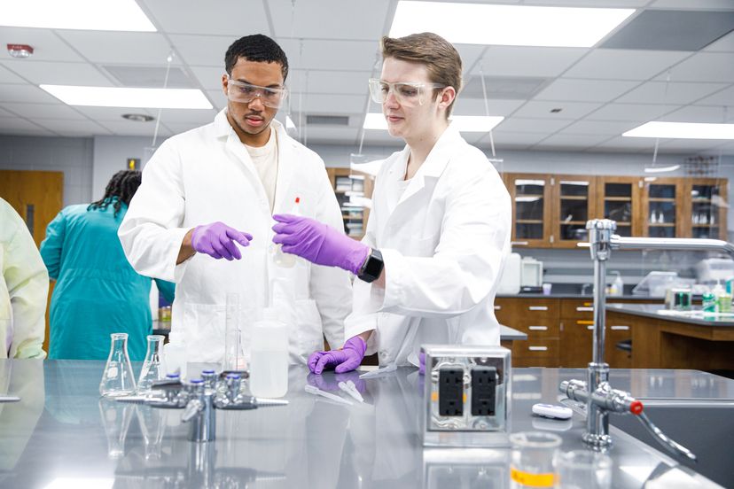 Pre-Med - Students in Chemistry Lab