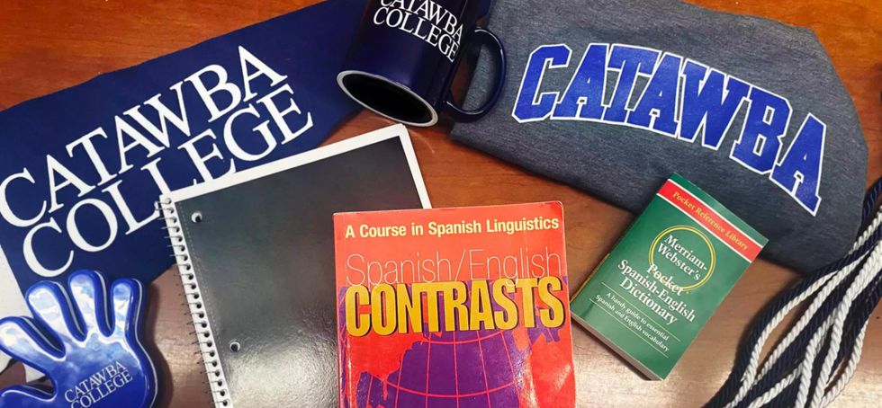 Spanish book with Catawba items 